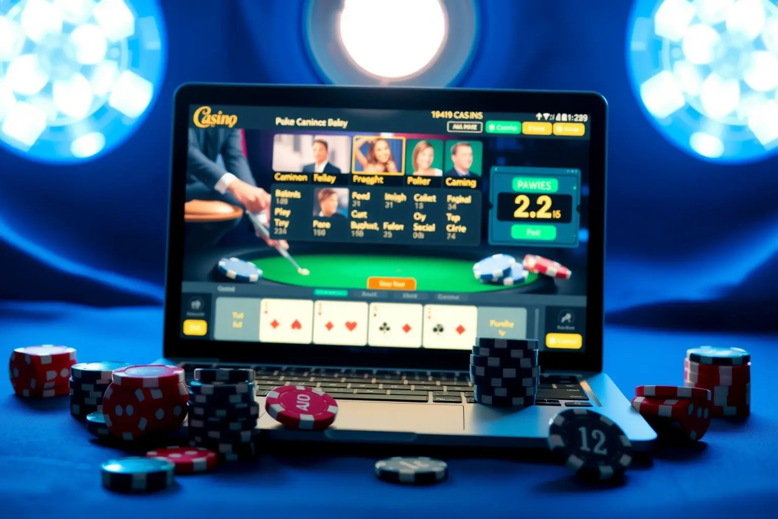 Premium gambling platform interface on multiple devices